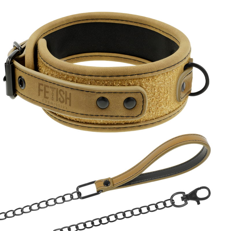 FETISH SUBMISSIVE ORIGEN COLLAR CON CADENA CON FORRO DE NEOPRENO - D-227229 - Dona Pimenta