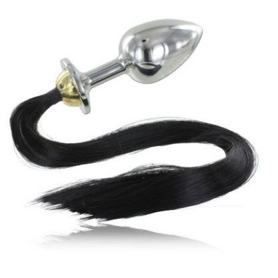 METALHARD BLACK HAIR PONY PLUG ANAL 8.89CM - D-205413 - Dona Pimenta