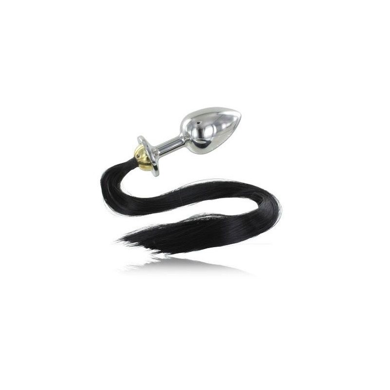 METALHARD BLACK HAIR PONY PLUG ANAL 8.89CM - D-205413 - Dona Pimenta