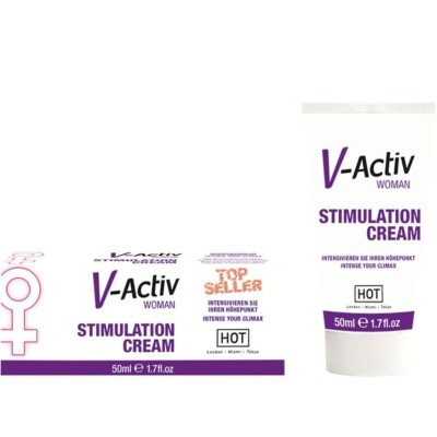 HOT - V-ACTIV CREME DE ESTIMULAÇÃO FEMININA 50ML - D-234306 - Dona Pimenta