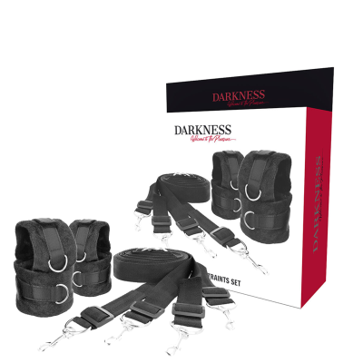 DARKNESS INTERLACE OVER AND UNDER BED RESTRAINT SET - D-226694 - Dona Pimenta