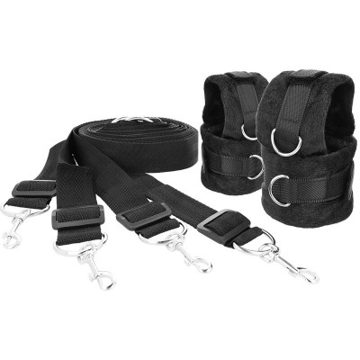 DARKNESS INTERLACE OVER AND UNDER BED RESTRAINT SET - D-226694 - Dona Pimenta