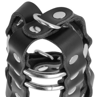 DARKNESS LEATHER CHASTITY CAGE - D-226696 - Dona Pimenta