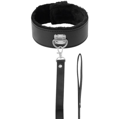 DARKNESS COLLAR WITH LEASH TITANIUM - D-226698 - Dona Pimenta