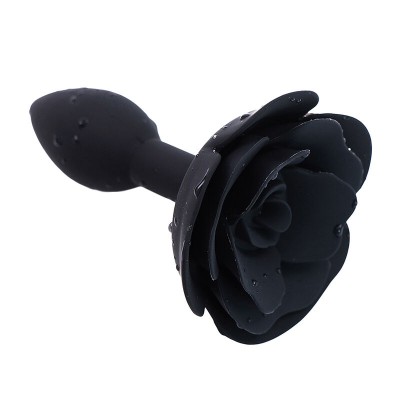 OHMAMA FETISH ROSE SILICONE ANAL PLUG - PRETO - D-230113 - Dona Pimenta