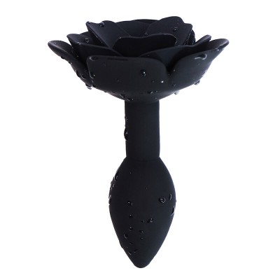 OHMAMA FETISH ROSE SILICONE ANAL PLUG - PRETO - D-230113 - Dona Pimenta