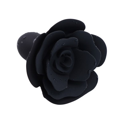 OHMAMA FETISH ROSE SILICONE ANAL PLUG - PRETO - D-230113 - Dona Pimenta