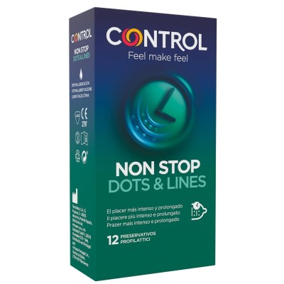 CONTROL NONSTOP DOTS AND LINES CONDOMS 12 UNITS - D-194282 - Dona Pimenta