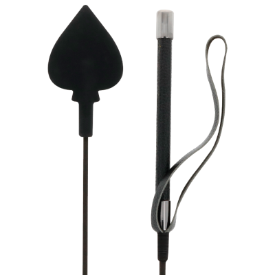 DARKNESS RIDING CROP BLACK SILICONE - D-221203 - Dona Pimenta