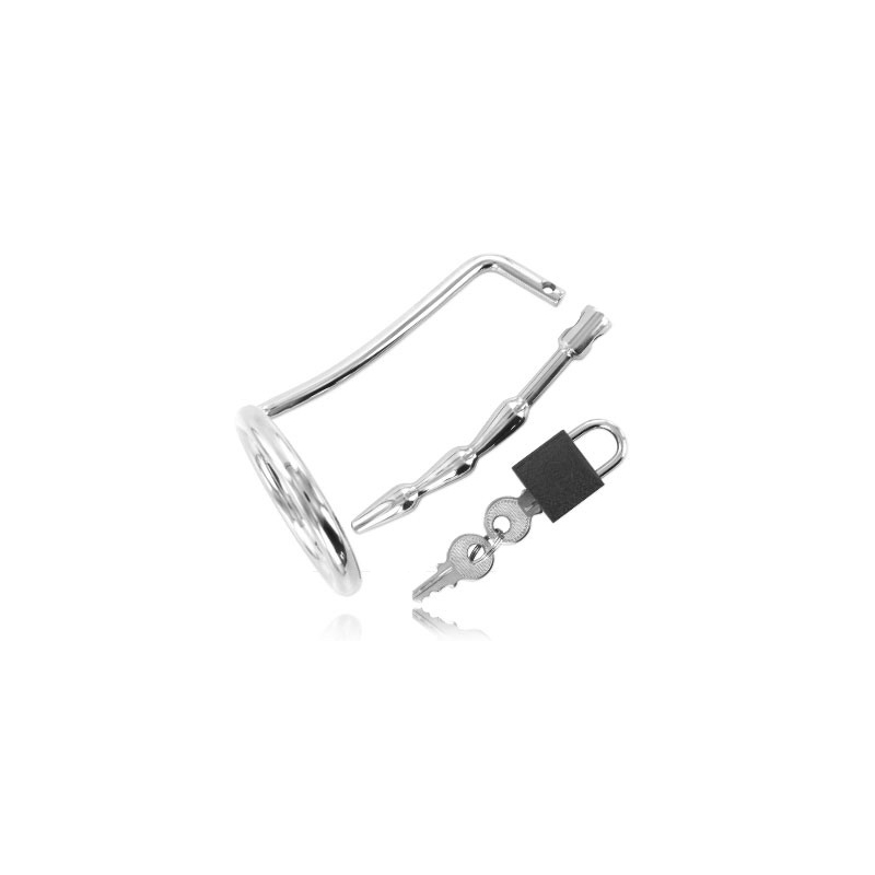 METAL HARD CHASTITY COCK RING URETRAL - D-205370 - Dona Pimenta