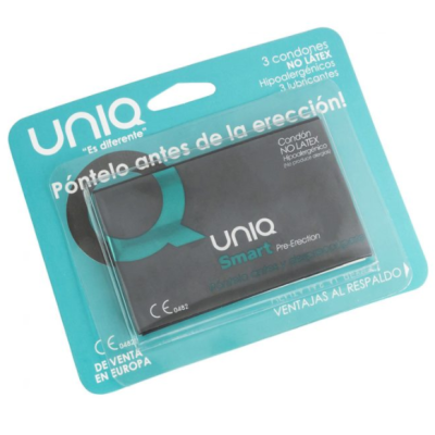 UNIQ SMART LATEX FREE PRE-ERECTION CONDOMS 3 UNITS - D-215001 - Dona Pimenta