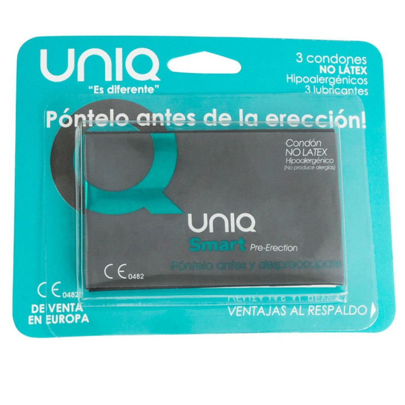 UNIQ SMART LATEX FREE PRE-ERECTION CONDOMS 3 UNITS - D-215001 - Dona Pimenta