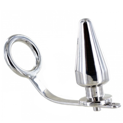 ANEL DE METALHARD COCK COM PLUG ANAL 45 X 50MM - D-205388 - Dona Pimenta