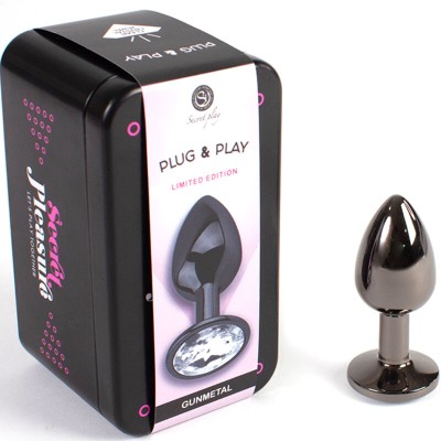 SECRET PLAY - BUTT PLUG DE GUNMETAL TAMANHO PEQUENO 7 CM - D-234738 - Dona Pimenta