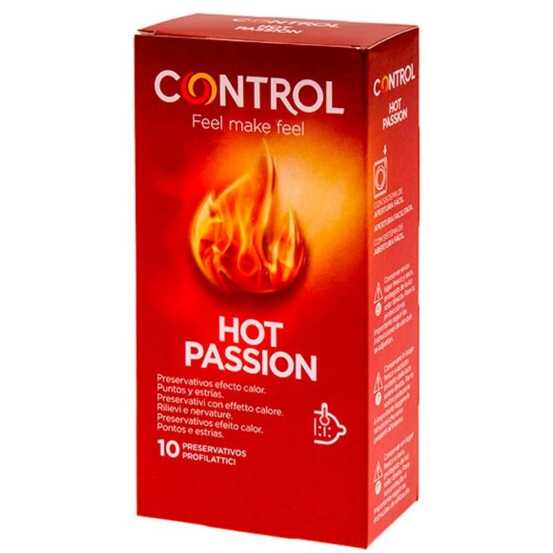 CONTROL HOT PASSION PRESERVATIVOS EFECTO CALOR 10 UNIDADES - D-227008 - Dona Pimenta