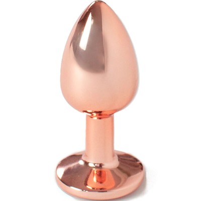 SECRET PLAY - BUTT PLUG DE METAL OURO ROSE TAMANHO PEQUENO 7 CM - D-234739 - Dona Pimenta