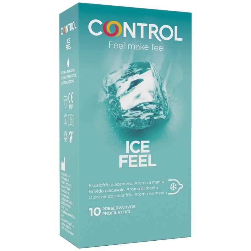 CONTROL ICE FEEL PRESERVATIVOS EFECTO FRIO 10 UNIDADES - D-227009 - Dona Pimenta