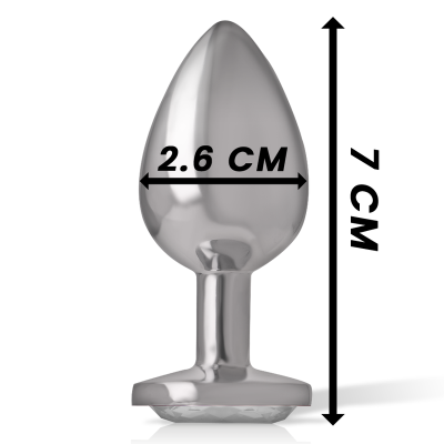 INTENSO - BRANCO CORAÇÃO DE ALUMÍNIO METAL ANAL PLUG TAMANHO S - D-235739 - Dona Pimenta