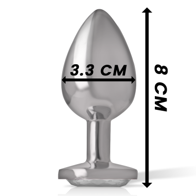 INTENSO - CORAÇÃO BRANCO DE ALUMÍNIO METAL PLUGUE ANAL TAMANHO M - D-235742 - Dona Pimenta