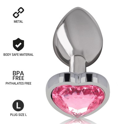 INTENSO - CORAÇÃO ROSA DE ALUMÍNIO METAL PLUGUE ANAL TAMANHO L - D-235743 - Dona Pimenta