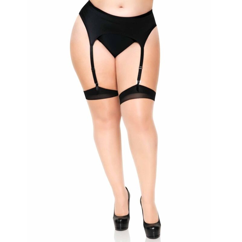 PLUS LYCRA SHEER 2 TONS NA COXA COM COSTURA ATRÁS E SALTO CUBANO - 1024Q BLACK - Dona Pimenta