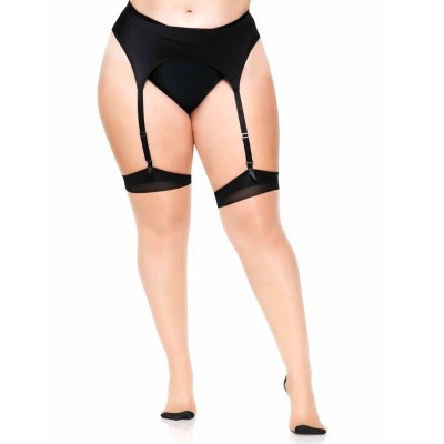 PLUS LYCRA SHEER 2 TONS NA COXA COM COSTURA ATRÁS E SALTO CUBANO - 1024Q BLACK - Dona Pimenta