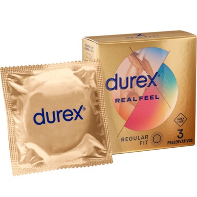 DUREX - PRESERVATIVOS REAL FEEL 3 UNIDADES - D-231063 - Dona Pimenta