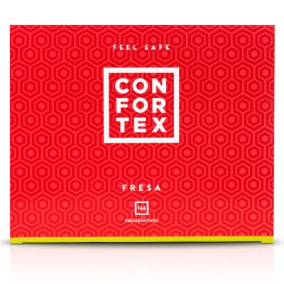 CONDOM DE MORANGO CONFORTEX 144 UNIDADES - D-208340 - Dona Pimenta