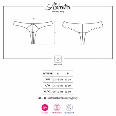 OBSESSIVE - ALABASTRA THONG CROTCHLESS WHITE S/M - D-207257 - Dona Pimenta