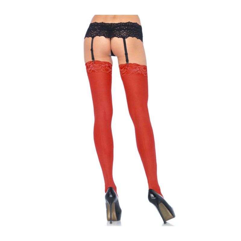 MEIAS LEG AVENUE TRANSPARENTES COM COSTAS VERMELHAS - D-210555 - Dona Pimenta