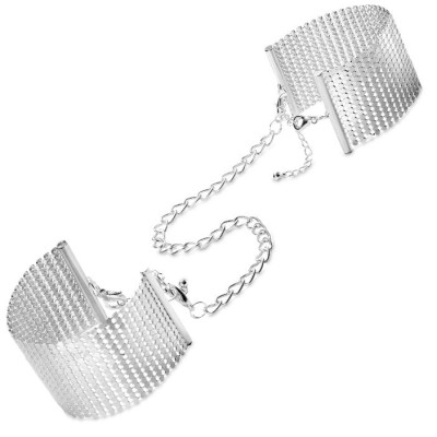 BIJOUX DÉSIR MÉTALLIQUE SILVER METALLIC MESH HANDCUFFS - D-210777 - Dona Pimenta