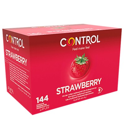 PRESERVATIVOS DE MORANGO CONTROL ADAPTA 144 UNIDADES - D-232784 - Dona Pimenta