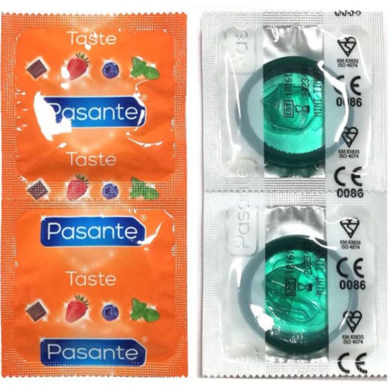 PASANTE - SACO DE PRESERVATIVOS SABOR HORTELÃ 144 UNIDADES - D-236441 - Dona Pimenta