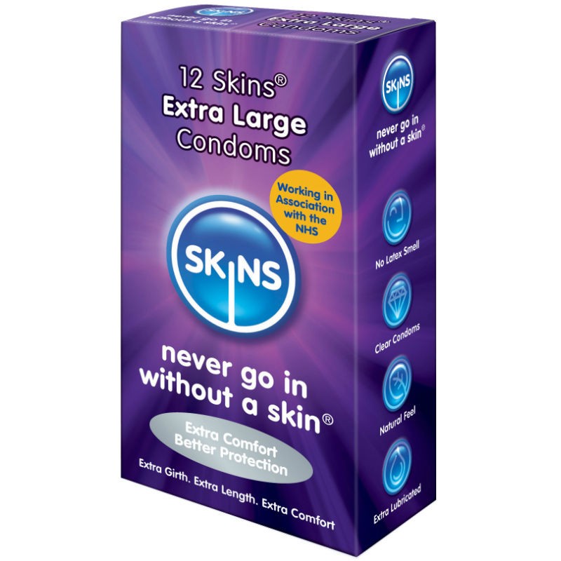 SKINS CONDOM EXTRA LARGE 12 PACK - D-209335 - Dona Pimenta