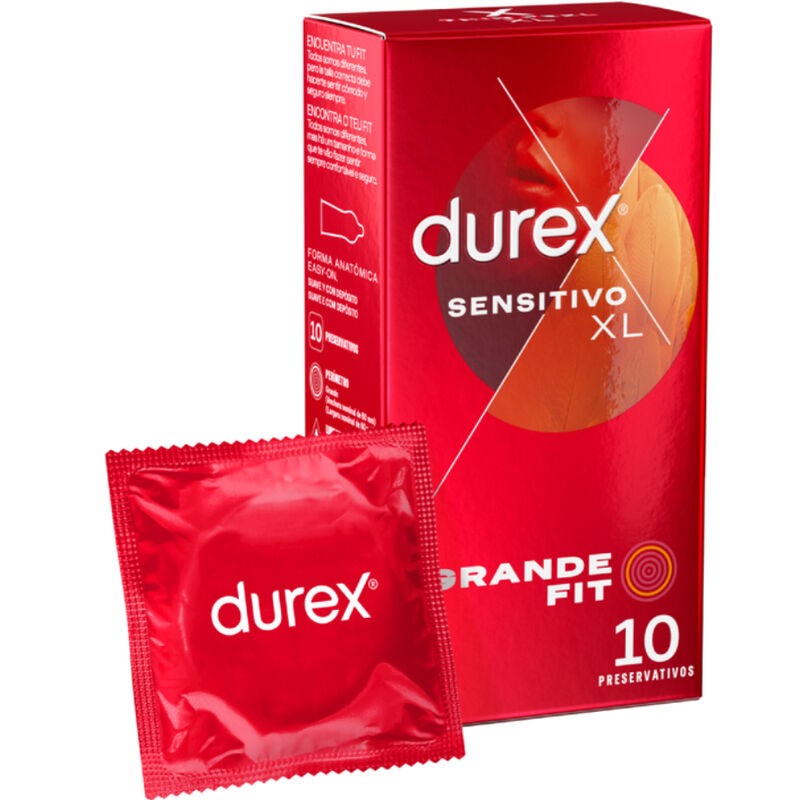 DUREX - PRESERVATIVOS SENSITIVE XL 10 UNIDADES - D-231051 - Dona Pimenta