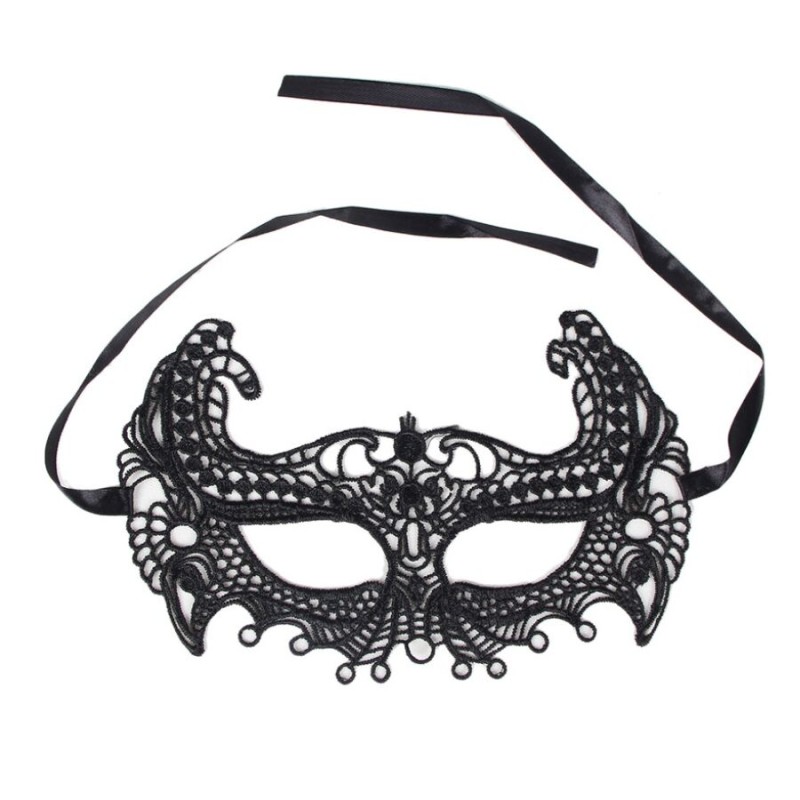 QUEEN LINGERIE BLACK MASK ONE SIZE - D-223318 - Dona Pimenta