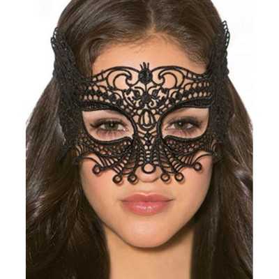 QUEEN LINGERIE BLACK MASK ONE SIZE - D-223318 - Dona Pimenta