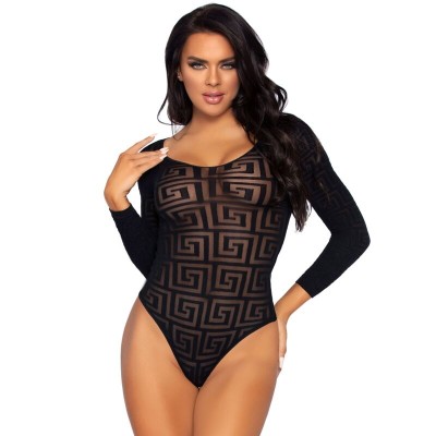 BODYSUIT LEG AVENUE MOSAICO SNAP CROTH TAMANHO ÚNICO - D-228425 - Dona Pimenta