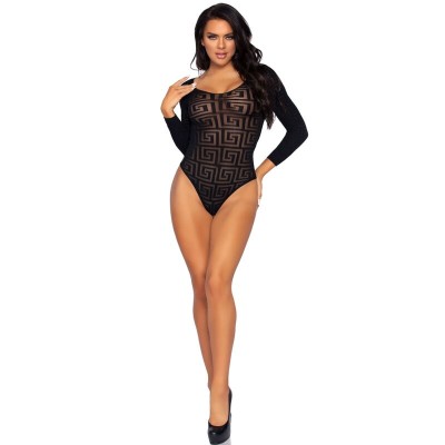 BODYSUIT LEG AVENUE MOSAICO SNAP CROTH TAMANHO ÚNICO - D-228425 - Dona Pimenta