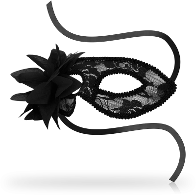 OHMAMA MASCARA RENDAS EYEMASK E FLOR - PRETO - D-230040 - Dona Pimenta