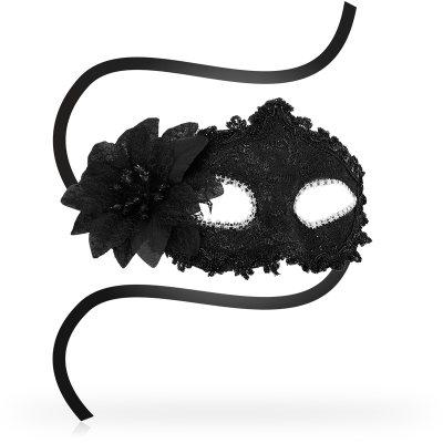 OHMAMA MASCARA FLOR LATERAL VENETIAN EYEMASK - PRETO - D-230042 - Dona Pimenta