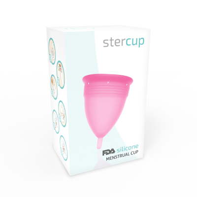 COPA MENSTRUAL STERCUP TAMANHO L ROSA COR SILICONE FDA - D-223031 - Dona Pimenta