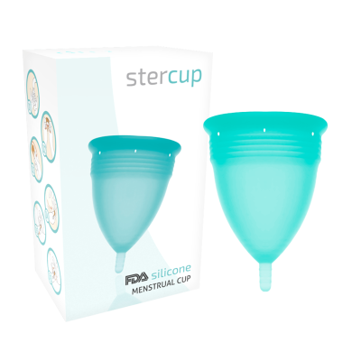 COPA MENSTRUAL STERCUP TAMANHO L AQUAMARINE COR FDA SILICONE - D-223032 - Dona Pimenta