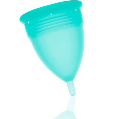 COPA MENSTRUAL STERCUP TAMANHO L AQUAMARINE COR FDA SILICONE - D-223032 - Dona Pimenta