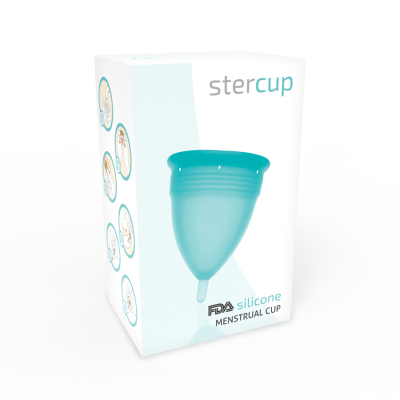 COPA MENSTRUAL STERCUP TAMANHO L AQUAMARINE COR FDA SILICONE - D-223032 - Dona Pimenta