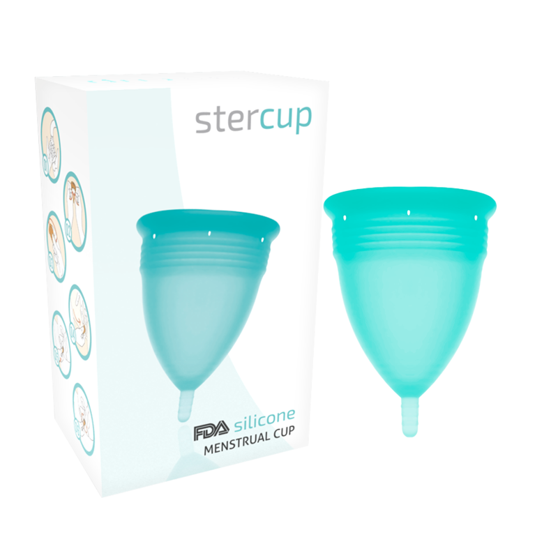 STERCUP MENSTRUAL CUP TAMANHO S AQUAMARINA COR FDA SILICONE - D-223035 - Dona Pimenta