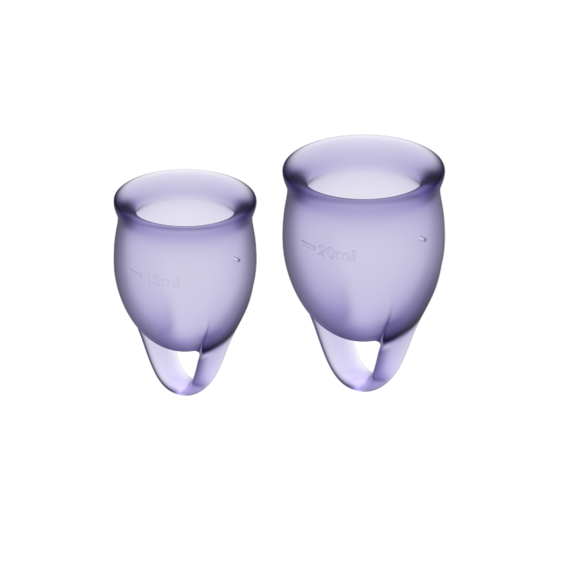 SATISFYER SINTA-SE CONFIANTE MENSTRUAL CUP ROXO 15 + 20ML - D-223856 - Dona Pimenta