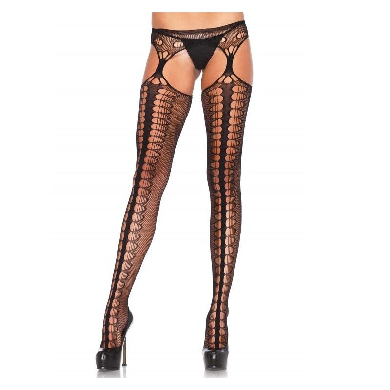 LEG AVENUE COM GARTER EXCLUSIVE PRETO - 1062 BLACK - Dona Pimenta