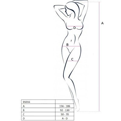 PASSION WOMAN BS016 BODYSTOCKING WHITE ONE SIZE - D-216367 - Dona Pimenta