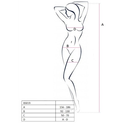 PASSION WOMAN BS019 BODYSTOCKING BLACK ONE SIZE - D-216373 - Dona Pimenta